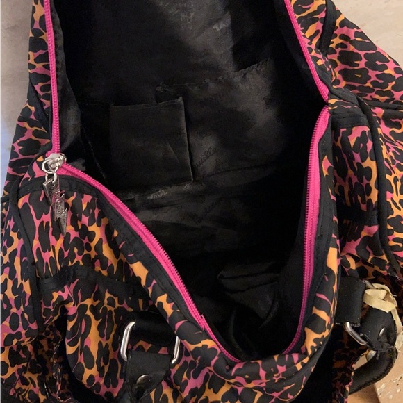 Betseyville by Betsy Johnson Leopard Print Shoulder Bag with Pink Accents - Picture 16 of 16